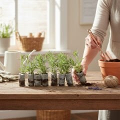 10'lu Paket Paper Potta Lavanta Fidesi 10-15 cm - Yüksek Köklü Canlı ve Sağlıklı Fide