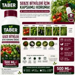 TABER Sebze Bitki Bakım Ürünü 500 ML Konsantre | Sebzeler İçin Yapraktan Uygulama