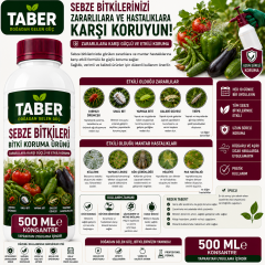 TABER Sebze Bitki Bakım Ürünü 500 ML Konsantre | Sebzeler İçin Yapraktan Uygulama