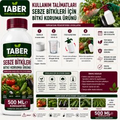 TABER Sebze Bitki Bakım Ürünü 500 ML Konsantre | Sebzeler İçin Yapraktan Uygulama