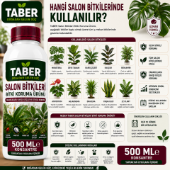 TABER Salon Bitkileri Bitki Bakım Ürünü 500 ML Konsantre | İç Mekân Bitkileri İçin Yapraktan Uygulama