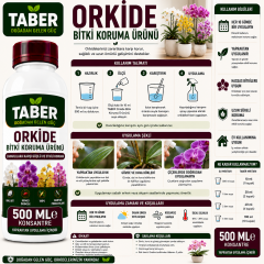 TABER Orkide Bitki Bakım Ürünü 500 ML Konsantre | Orkideler İçin Yapraktan Uygulama