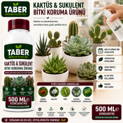 TABER Kaktüs & Sukulent Bitki Bakım Ürünü 500 ML Konsantre | Kaktüs ve Sukulentler İçin Yapraktan Uygulama