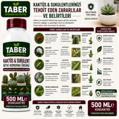 TABER Kaktüs & Sukulent Bitki Bakım Ürünü 500 ML Konsantre | Kaktüs ve Sukulentler İçin Yapraktan Uygulama
