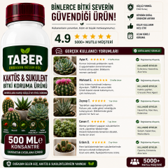 TABER Kaktüs & Sukulent Bitki Bakım Ürünü 500 ML Konsantre | Kaktüs ve Sukulentler İçin Yapraktan Uygulama