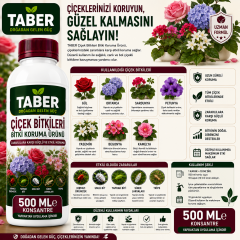 TABER Çiçek Bitki Bakım Ürünü 500 ML Konsantre | Çiçekler İçin Yapraktan Uygulama