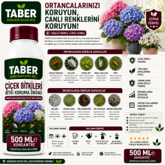 TABER Çiçek Bitki Bakım Ürünü 500 ML Konsantre | Çiçekler İçin Yapraktan Uygulama