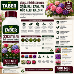 TABER Çiçek Bitki Bakım Ürünü 500 ML Konsantre | Çiçekler İçin Yapraktan Uygulama