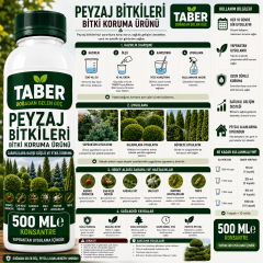 TABER Peyzaj Bitkileri Bitki Bakım Ürünü 500 ML Konsantre | Peyzaj Bitkileri İçin Yapraktan Uygulama