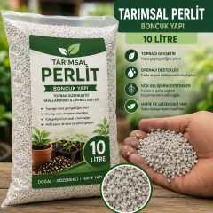 Boncuk Tarımsal Perlit 10 Litre – Saksı Toprak Havalandırıcı, Drenaj ve Fide Çelik Köklendirme Perliti